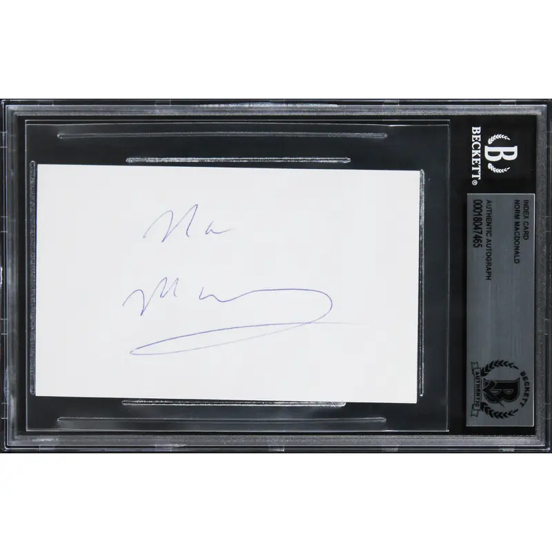 Norm MacDonald Saturday Night Live Authentic Signed 3x5 Index Card BAS Slabbed