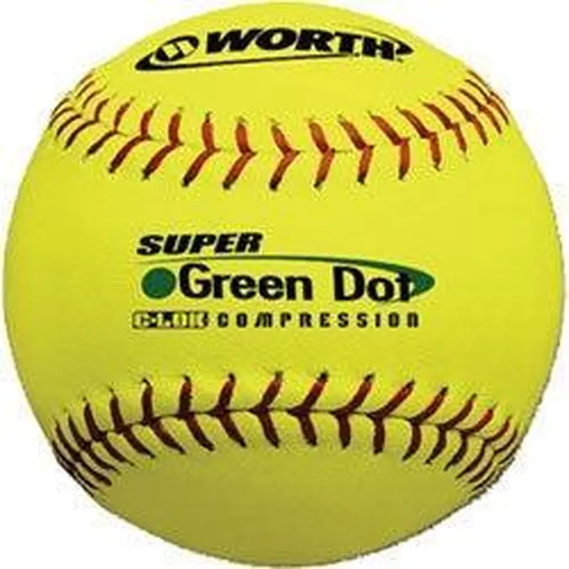 Worth ASA 11" Super Green Dot Slowpitch Softballs YS11RS