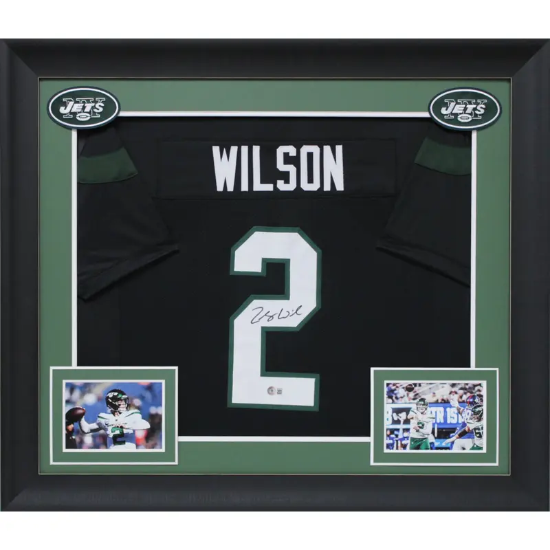 Zach Wilson Authentic Signed Black Pro Style Framed Jersey BAS Witnessed