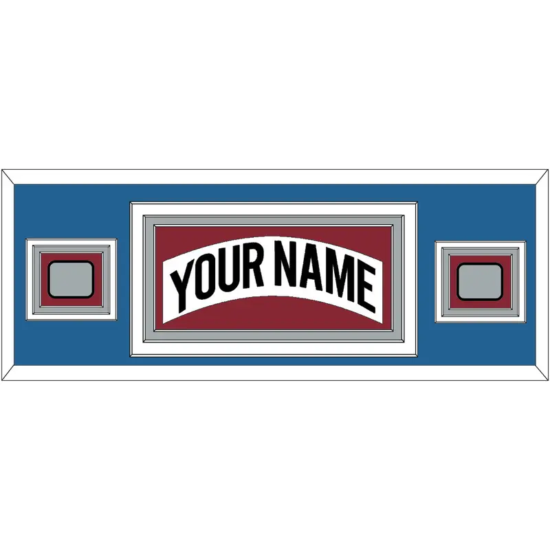 Colorado Nameplate & 2 Stanley Cup Finals Patches - Home White (1995-1996) - Triple Mat 8