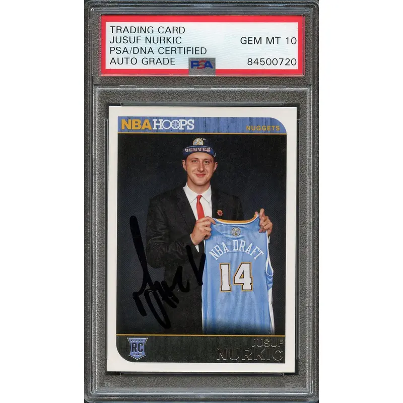 2014-15 NBA Hoops #284 JUSUF NURKIC Signed AUTO 10 PSA Slabbed RC Nuggets