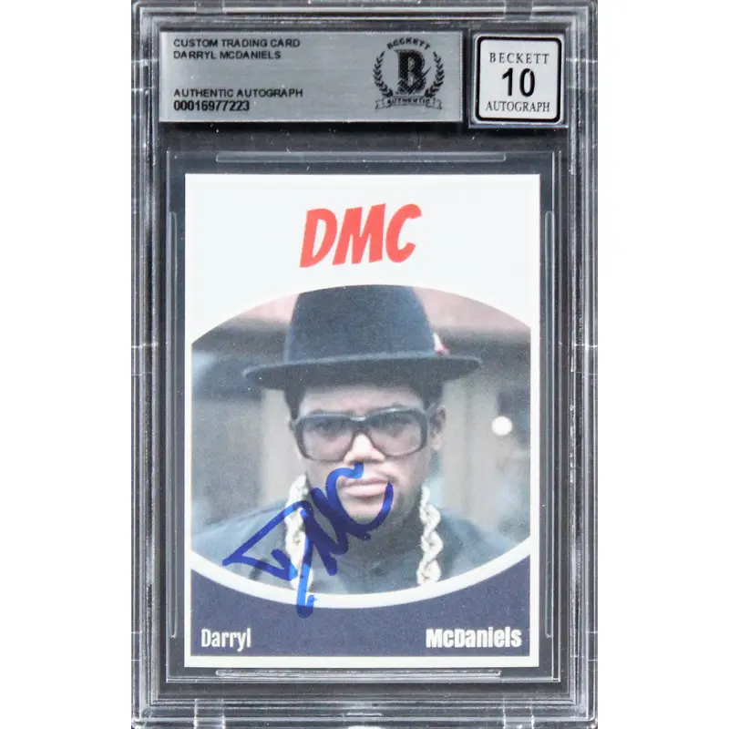 Darryl McDaniels Run DMC Authentic Signed Custom Trading Card Auto 10 BAS Slab 1