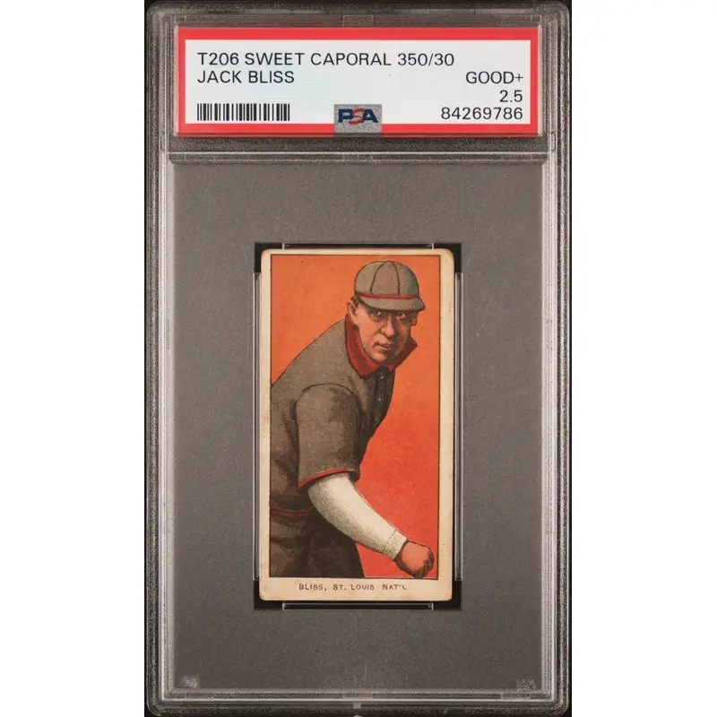 Jack Bliss 1909-11 T206 Sweet Caporal 350/30 PSA 2.5 Good+