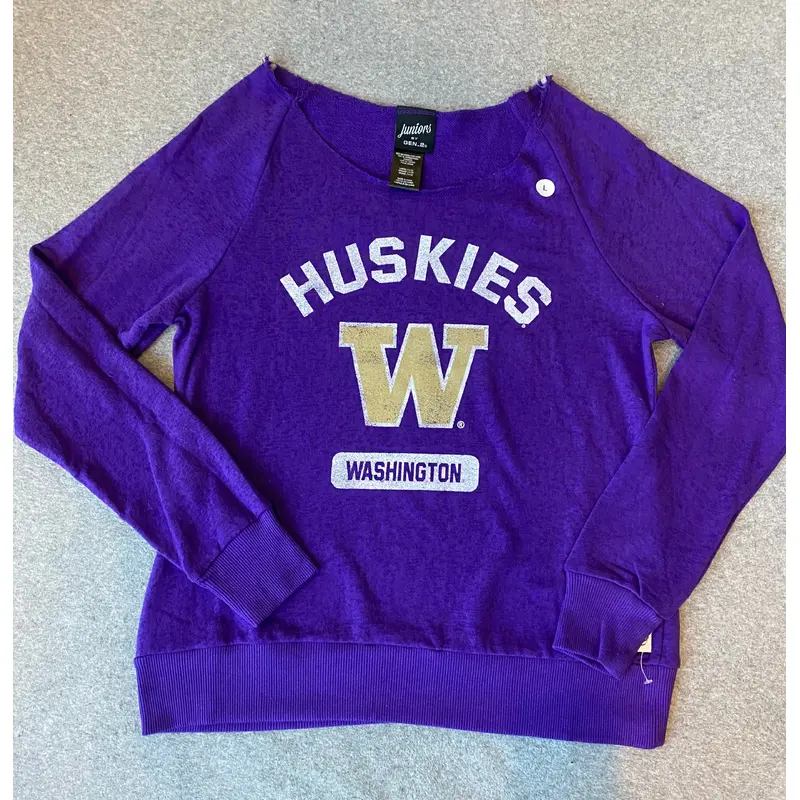 Women's Purple Huskies Crew Neck
