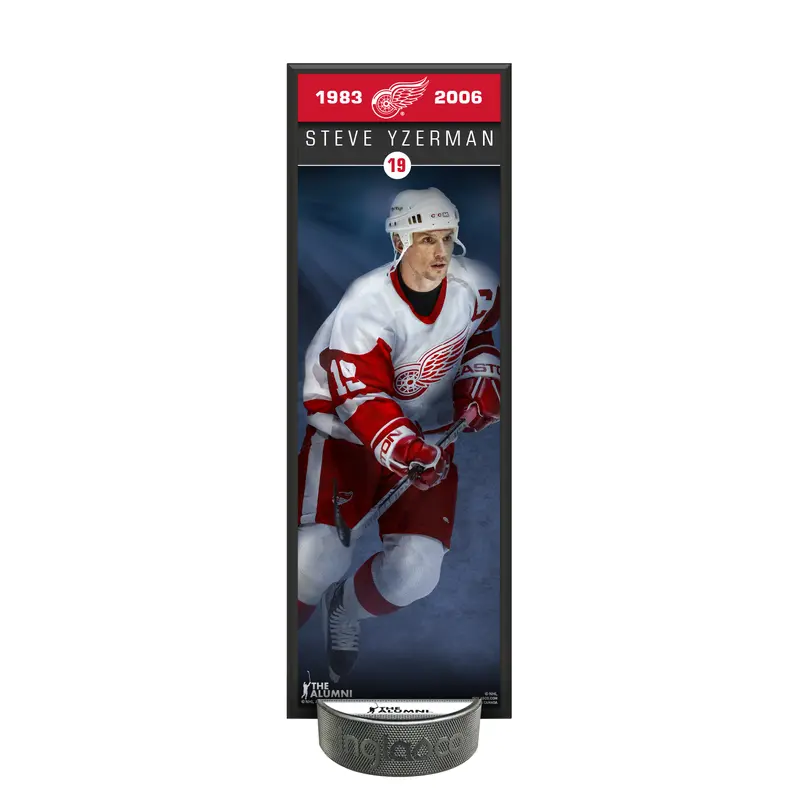 NHLAA Alumni Steve Yzerman Detroit Red Wings Deco Plaque And Hockey Puck Holder Set