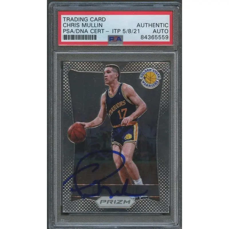 2012-13 Panini Prizm #185 Chris Mullin Signed Card AUTO PSA Slabbed Warriors