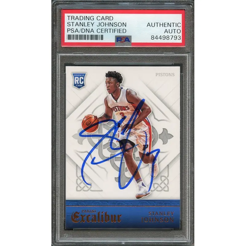 2015-16 Panini Excalibur #168 Stanley Johnson Signed Card AUTO PSA Slabbed RC Pistons