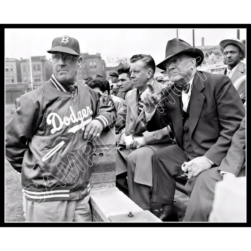 Branch Rickey Burt Shotton 8X10 Photo - 1949 Brooklyn Dodgers - 2055