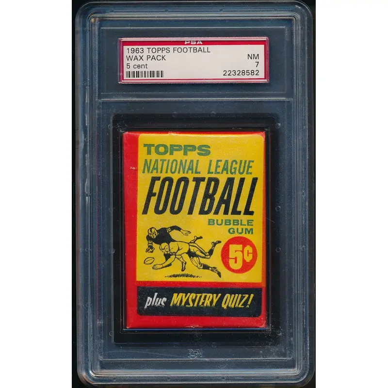 1963 Topps Football Unopened Wax Pack PSA 7