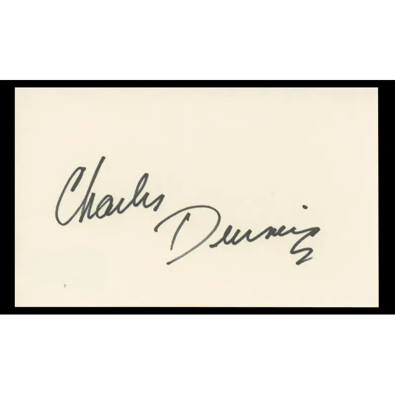 Charles Durning Dick Tracy Authentic Signed 3x5 Index Card BAS #BT01211