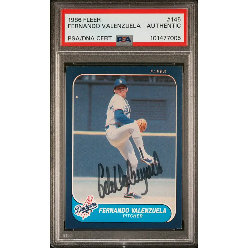 Fernando Valenzuela 1986 Fleer #145 Autograph PSA Auth