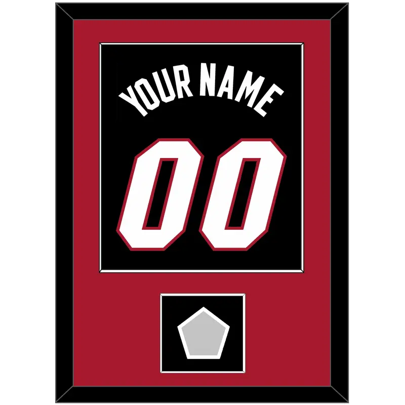Miami Name & Number With Finals Patch - Road Black (1999-2008) - Single Mat 2
