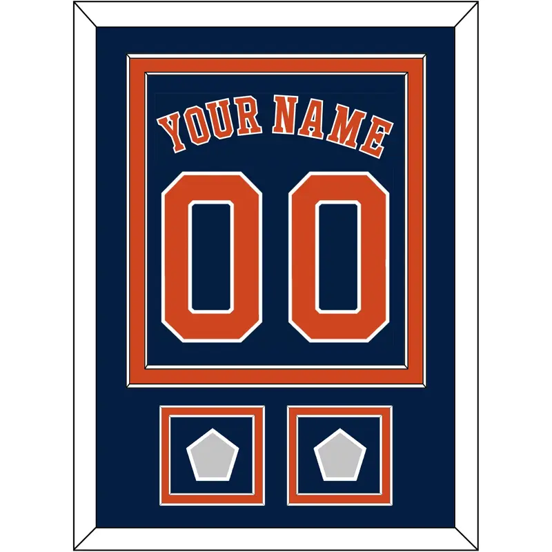Houston Name, Number & 2 World Series Champions Patches - Alternate Blue - Double Mat 2
