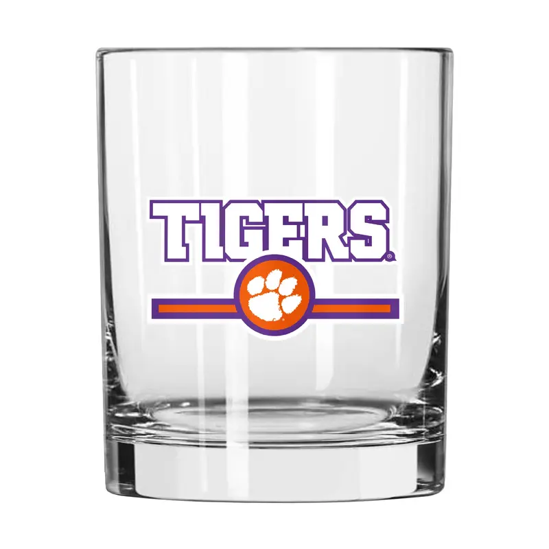 Clemson 14oz Letterman Rocks Glass