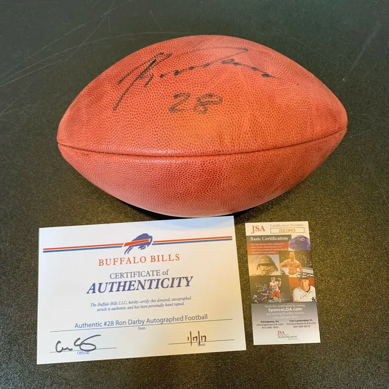 Ronald Darby #28 Signed NFL Wilson Game Football With JSA COA Buffalo Bills