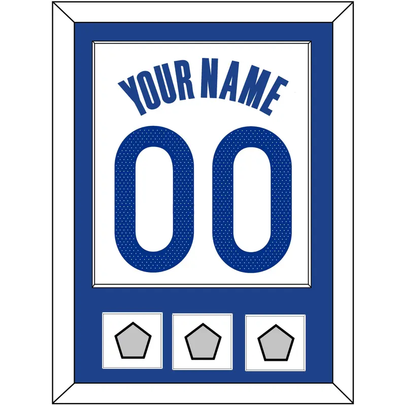 Golden State Name & Number With 3 Finals Patches - White Association - Single Mat 1