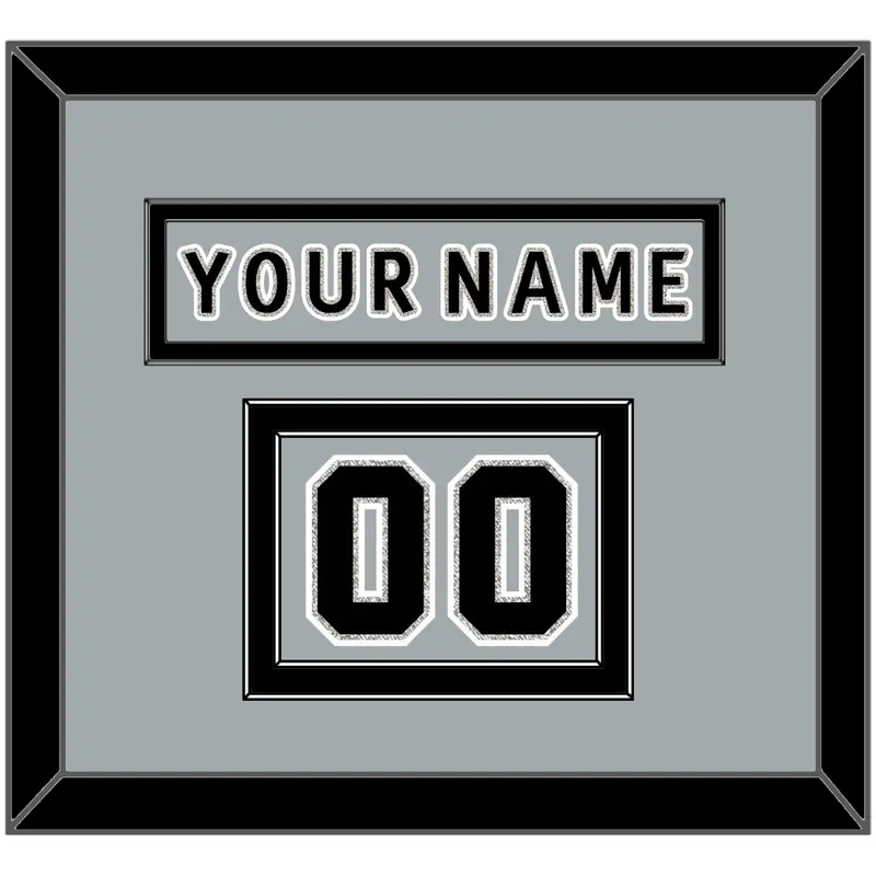 Los Angeles Nameplate & Number (Shoulder) - Alternate Gray (2018-2021) - Double Mat 2