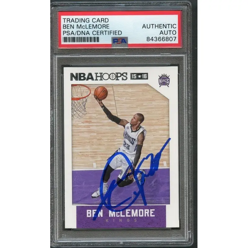 2015-16 NBA Hoops #215 Ben McLemore Signed Card AUTO PSA Slabbed Kings