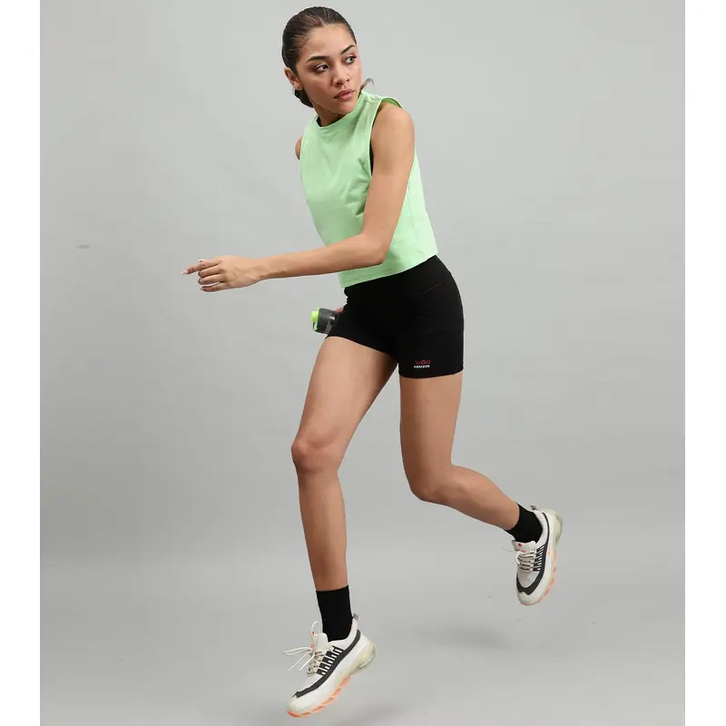 Women'S Crop Muscle Tank Top Light Green Wod Armour | Kibi Sports