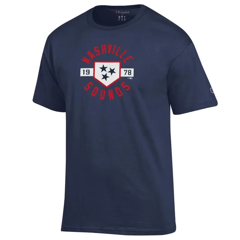 Nashville Sounds Champion Navy Jersey Short Sleeve Tee