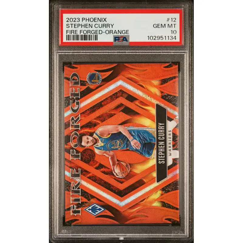 Stephen Curry 2023 Panini Phoenix Fire Forged Orange #3/49 PSA 10 Gem Mint