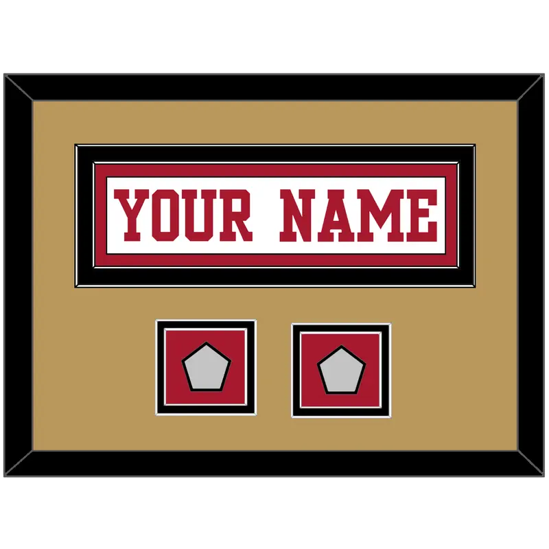 San Francisco Nameplate & 2 Super Bowl Patches - Road White - Double Mat 11