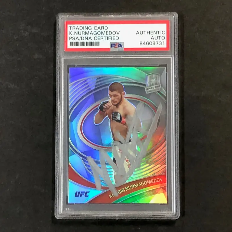 2021 Panini Chronicles Spectra #282 Khabib Nurmagomedov Signed Card AUTO PSA Slabbed