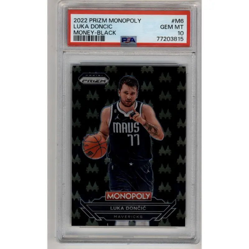 Luka Doncic 2022-23 Prizm Monopoly Money Black PSA 10 Gem Mint