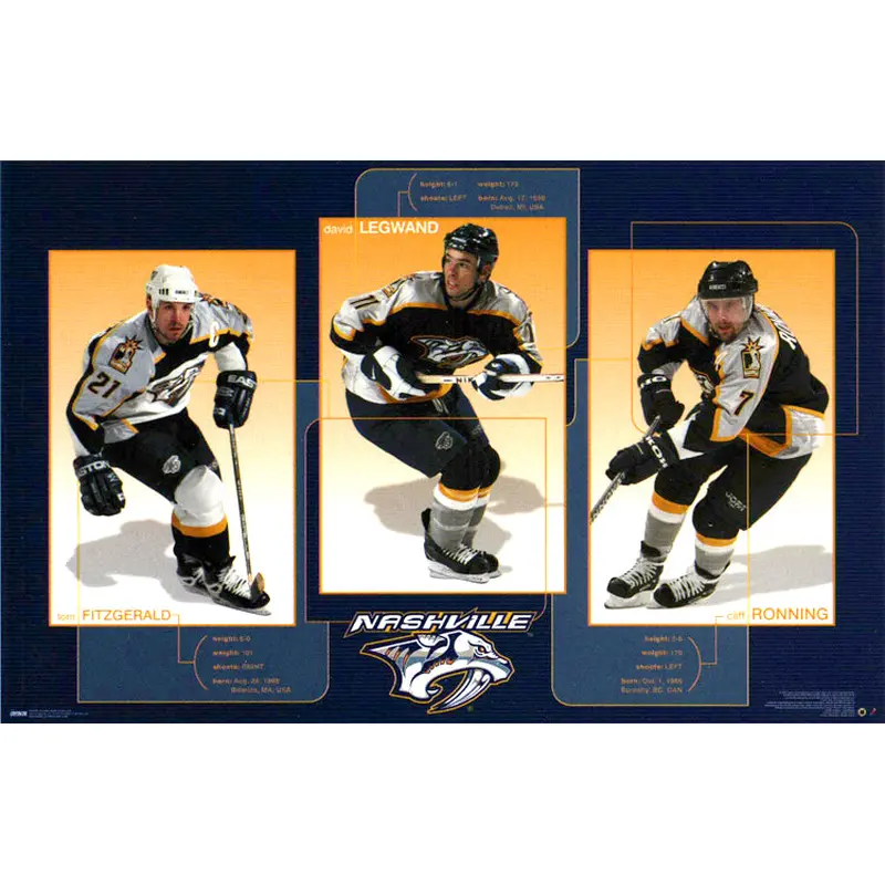 Nashville Predators "Stars 2000" Poster (Fitzgerald, Ronning, Legwand) - Costacos Sports