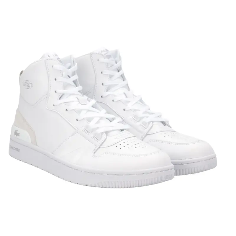 LACOSTE WHITE MID TOP MENS SNEAKER 7-46SMA003221G