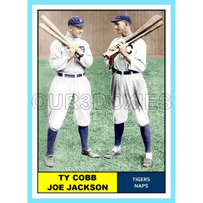 Ty Cobb Joe Jackson 1961 Topps Custom Card - 4257