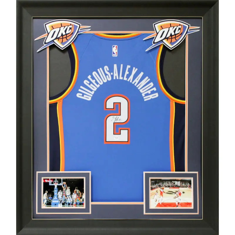 Thunder Shai Gilgeous-Alexander Signed Blue Nike Swingman Framed Jersey PSA/DNA