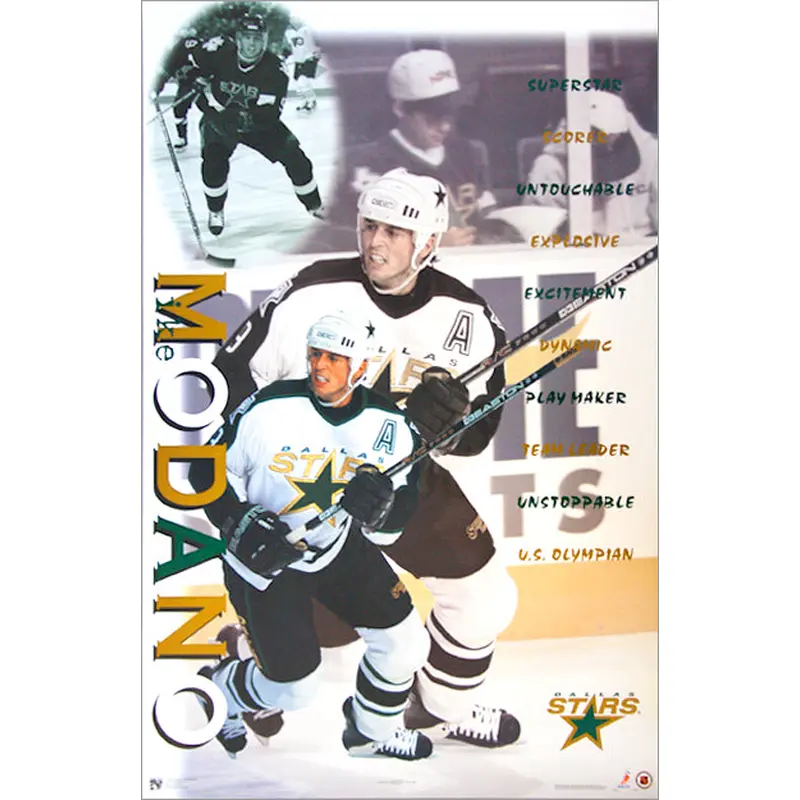 Mike Modano "Superstar" Dallas Stars NHL Hockey Poster - Norman James Corp. 1998