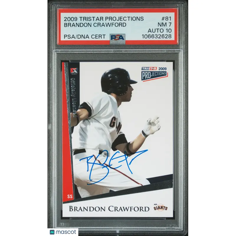 2009 Tristar Projections #81 Brandon Crawford signed card PSA 7 Auto 10