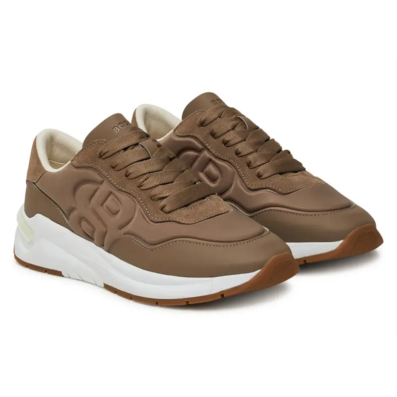 HUGO BOSS WOMENS SNEAKER BROWN SKYLAR RUNN LYSD 50547983247