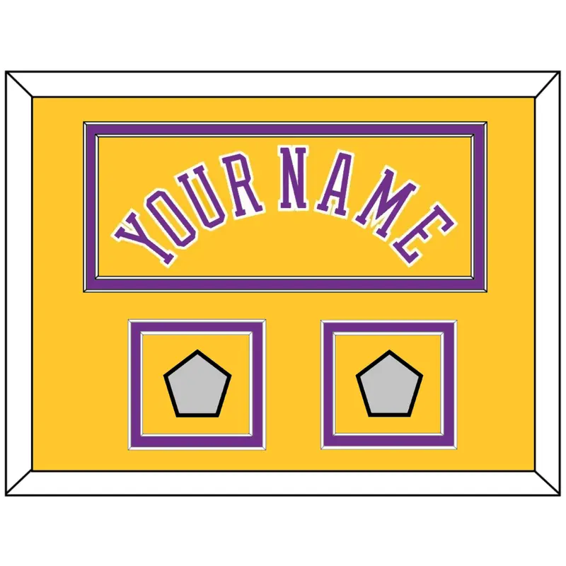 Los Angeles Name & 2 Trophy Patches - Home Yellow (1978-1997) - Double Mat 3