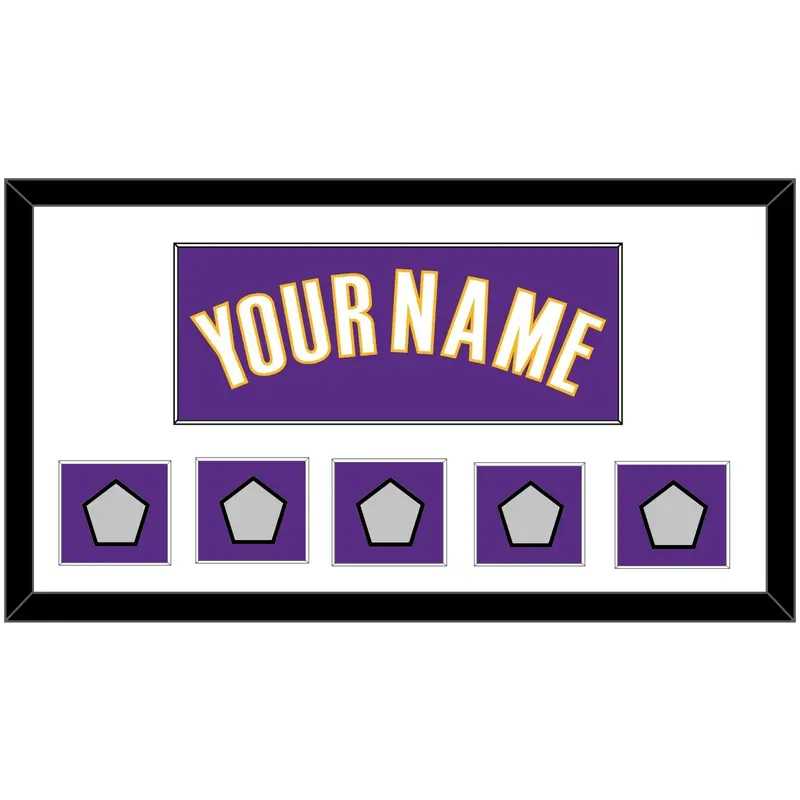 Los Angeles Name & 5 Trophy Patches - Road Purple (1999-2004) - Single Mat 1