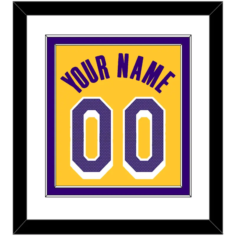 Los Angeles Name & Number - Yellow Icon - Double Mat 1