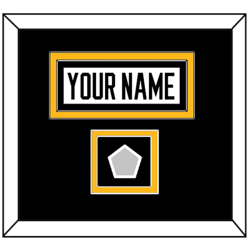 Pittsburgh Nameplate & Stanley Cup Champions Patch - Home White (1988-1992) - Double Mat 4