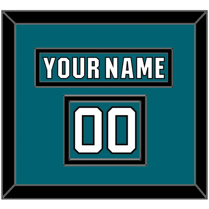 San Jose Nameplate & Number (Shoulder) - Home Teal (2017-2022) - Double Mat 2