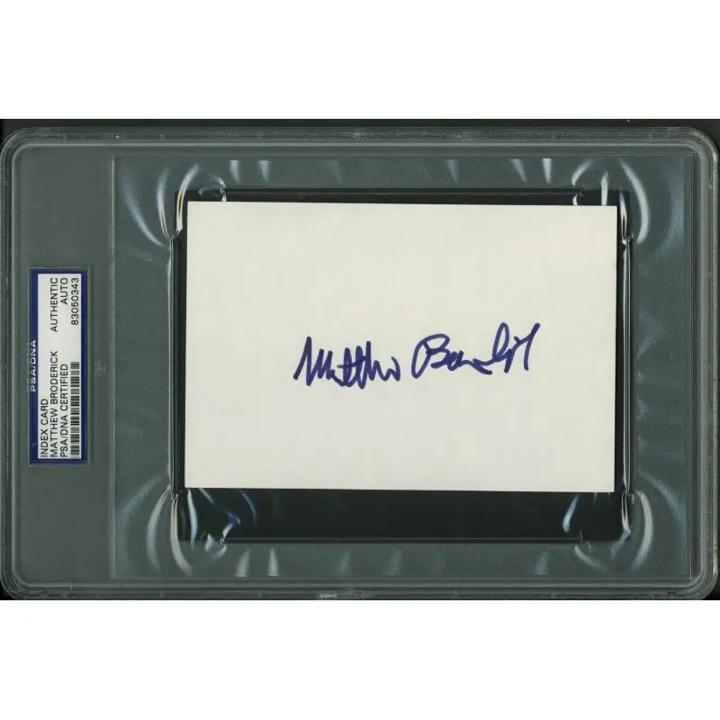 Matthew Broderick Authentic Signed 4X6 Index Card Autographed PSA/DNA Slabbed