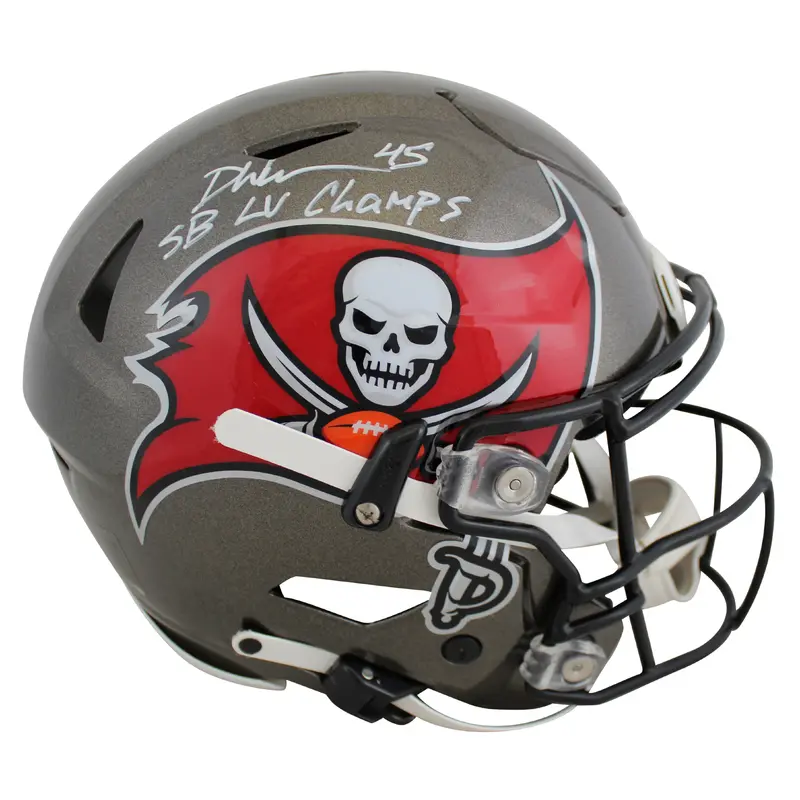 Buccaneers Devin White SB LV Champs Signed Speed Flex Full Size Helmet BAS Wit