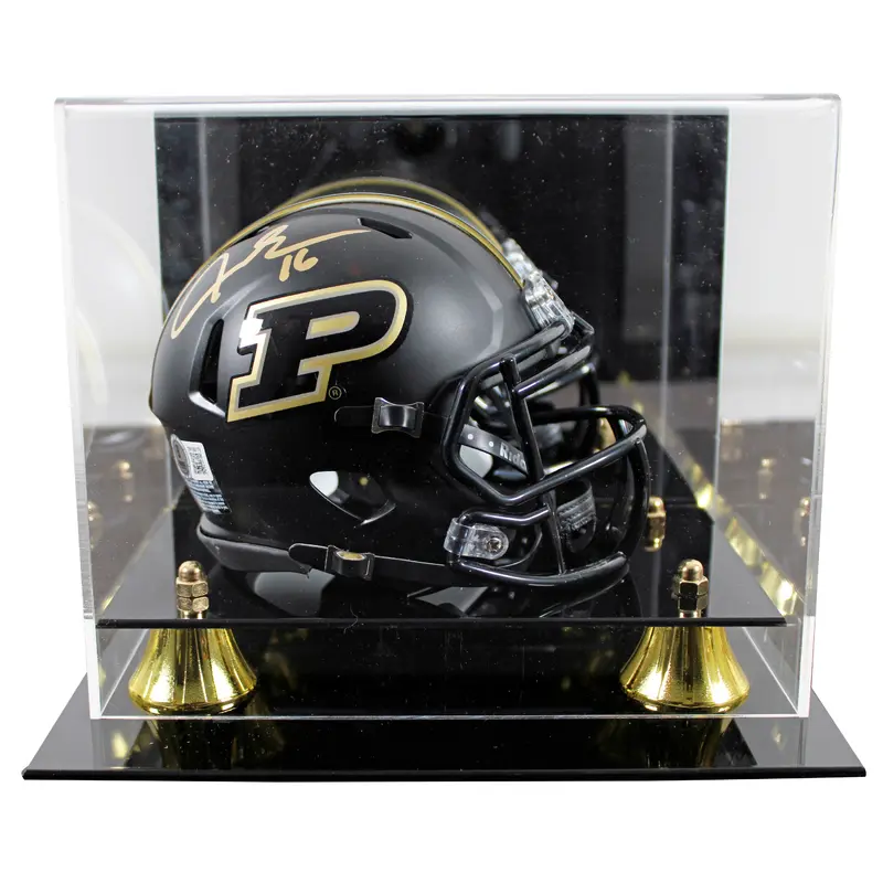 Purdue Aidan O'Connell  Signed 2024 Black Speed Mini Helmet W/ Case BAS Witness
