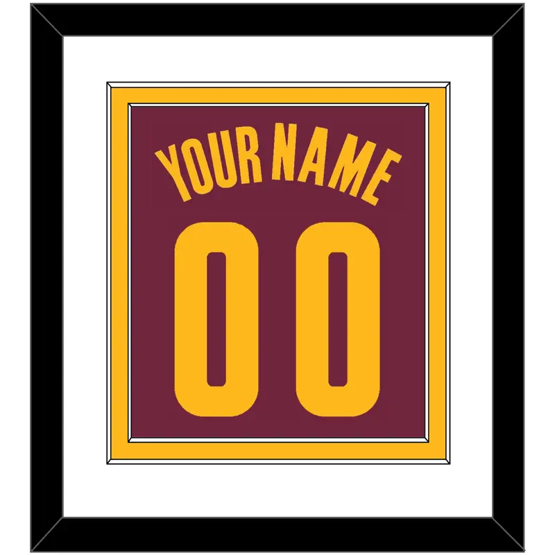 Cleveland Name & Number - Road Red (2010-2017) - Double Mat 1
