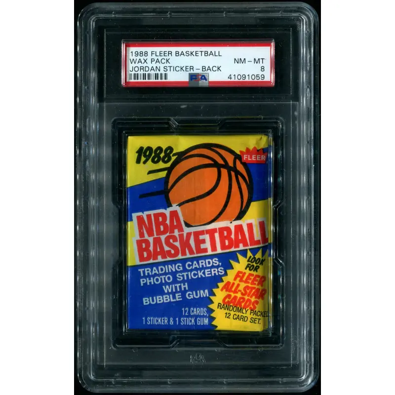 1988/89 Fleer Basketball Wax Pack PSA 8 Jordan Sticker