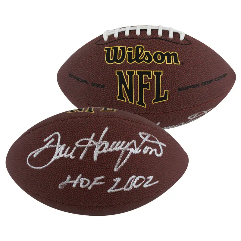 Bears Dan Hampton "HOF 02" Signed Wilson Super Grip Nfl Football BAS Witnessed