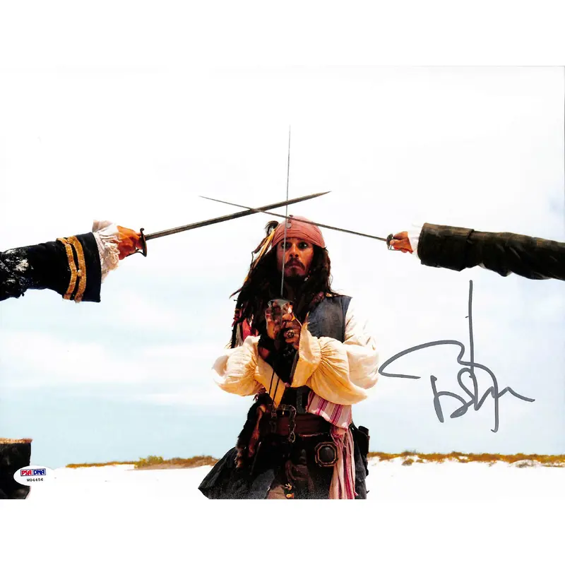 Johnny Depp Pirates Of The Caribbean Signed 11x14 Graded 10! Photo PSA #W04456