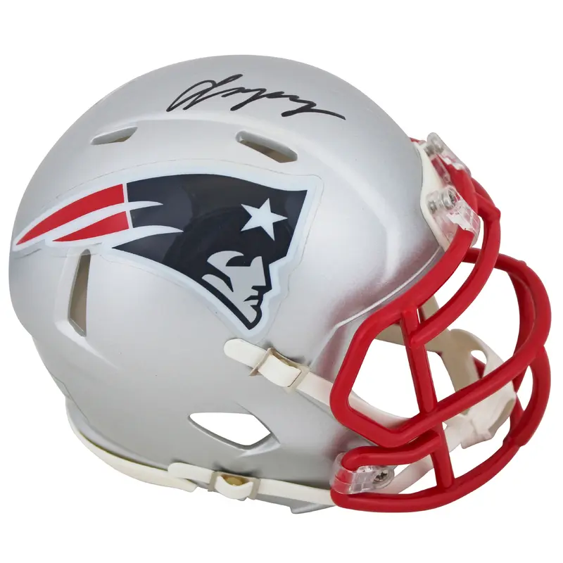 Patriots Christian Gonzalez Authentic Signed Speed Mini Helmet BAS Witnessed 2