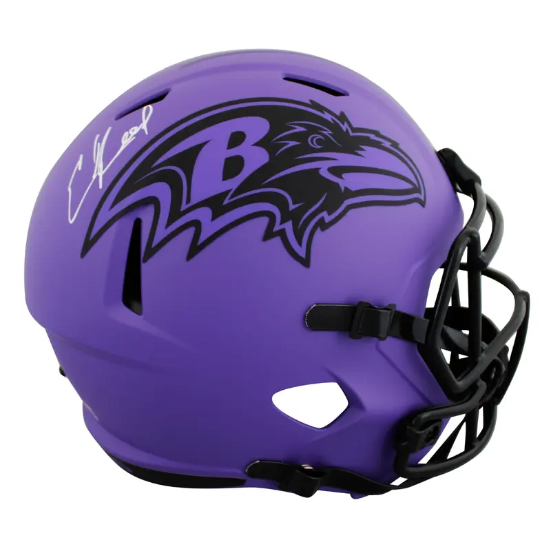 Ravens Ed Reed Authentic Signed Rave Full Size Speed Rep Helmet BAS Witnessed