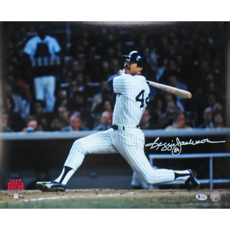 Yankees Reggie Jackson Authentic Signed 16x20 1977 World Series Photo BAS